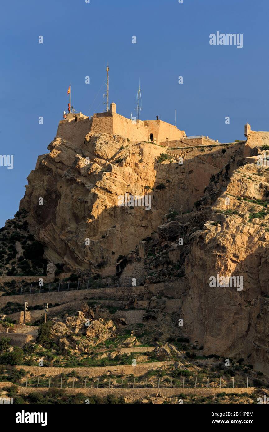 Castello di Santa Barbara, Alicante, Spagna, Europa Foto Stock