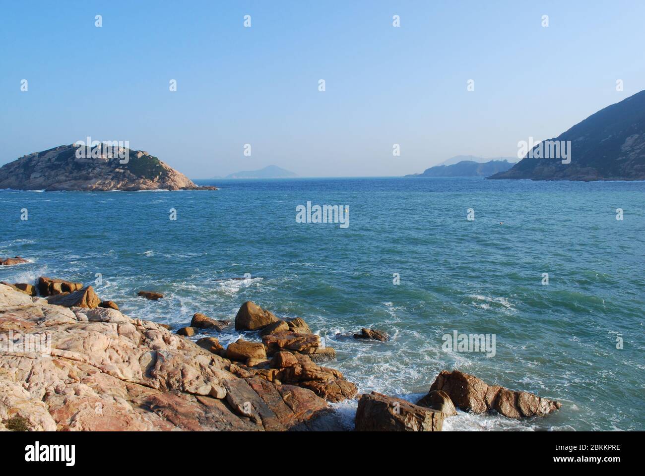 Rocky Bay Rocks Rocky Beach Sea Coast Seaside Shek o Beach Shek o Village Road, Shek o, Hong Kong Foto Stock