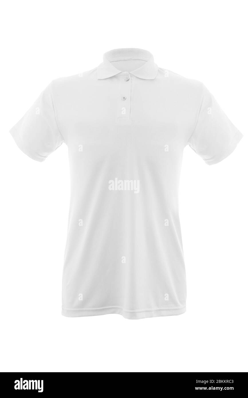 Mockup di un modello di un uomo t-shirt a colori su sfondo bianco Foto Stock