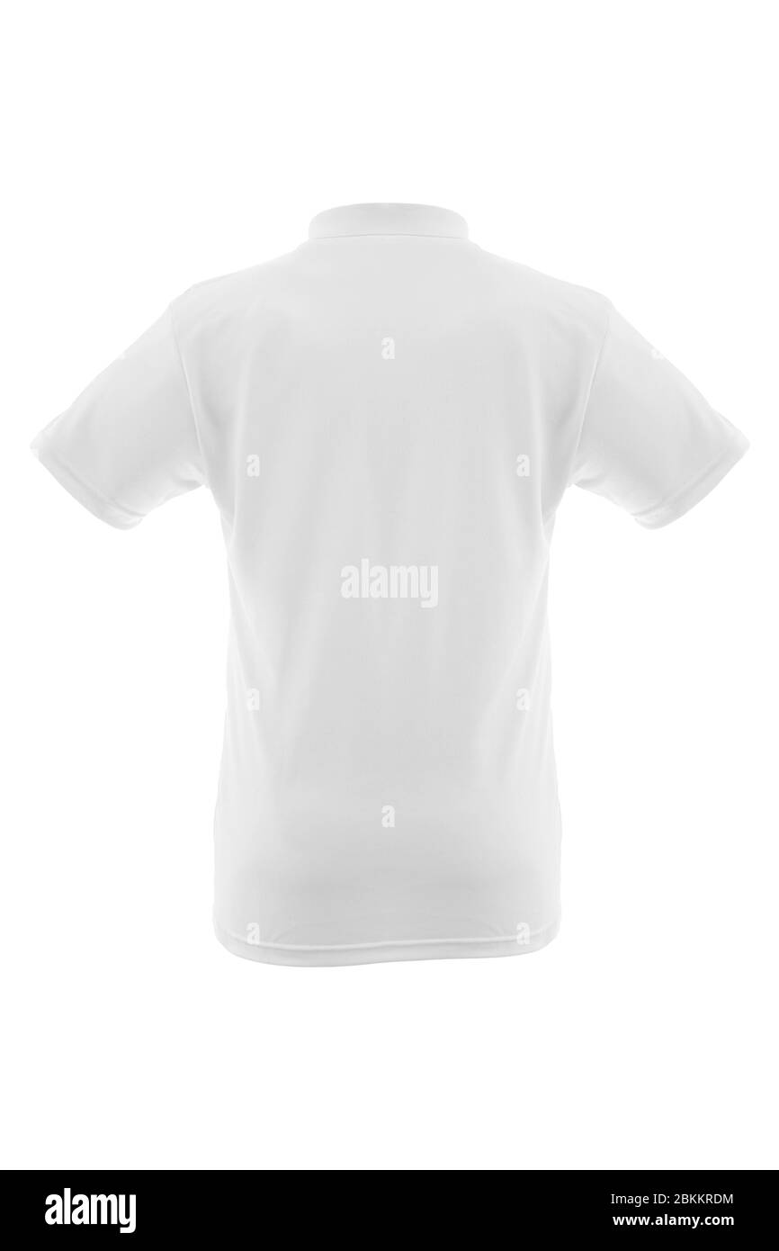 Mockup di un modello di un uomo t-shirt a colori su sfondo bianco Foto Stock