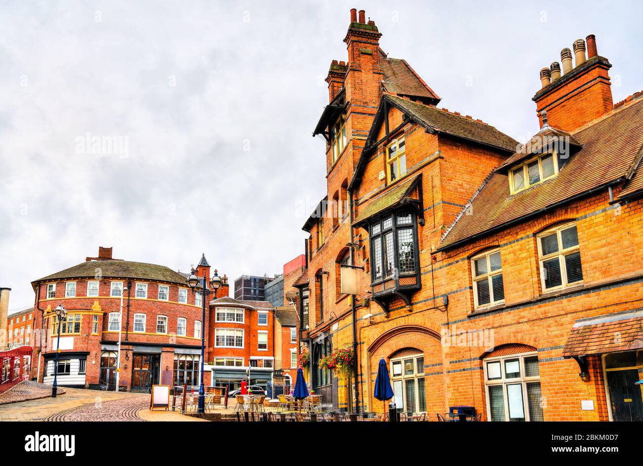 Architettura tradizionale a Nottingham, East Midlands, Regno Unito Foto Stock