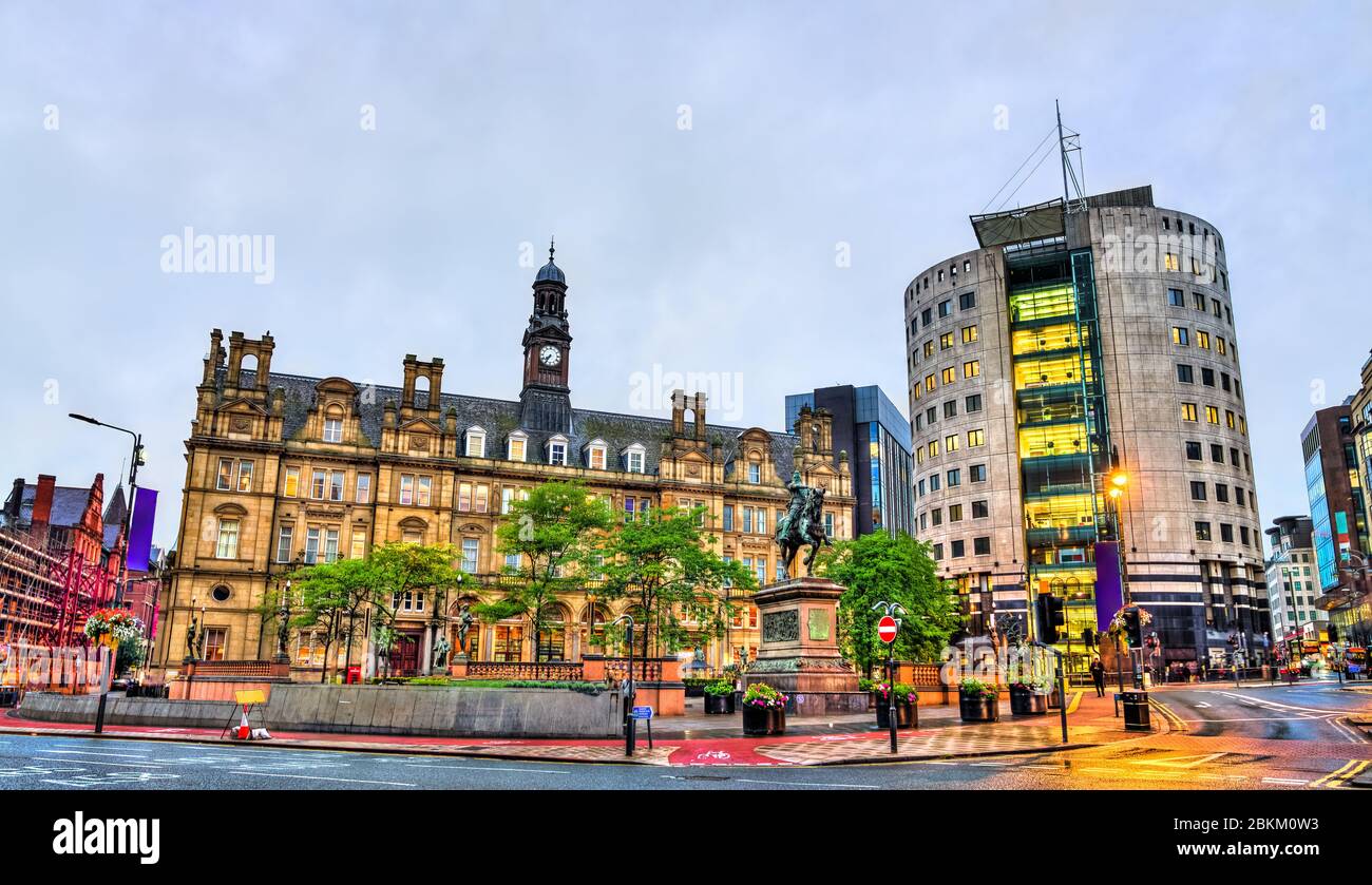 Piazza della Città a Leeds, Inghilterra Foto Stock