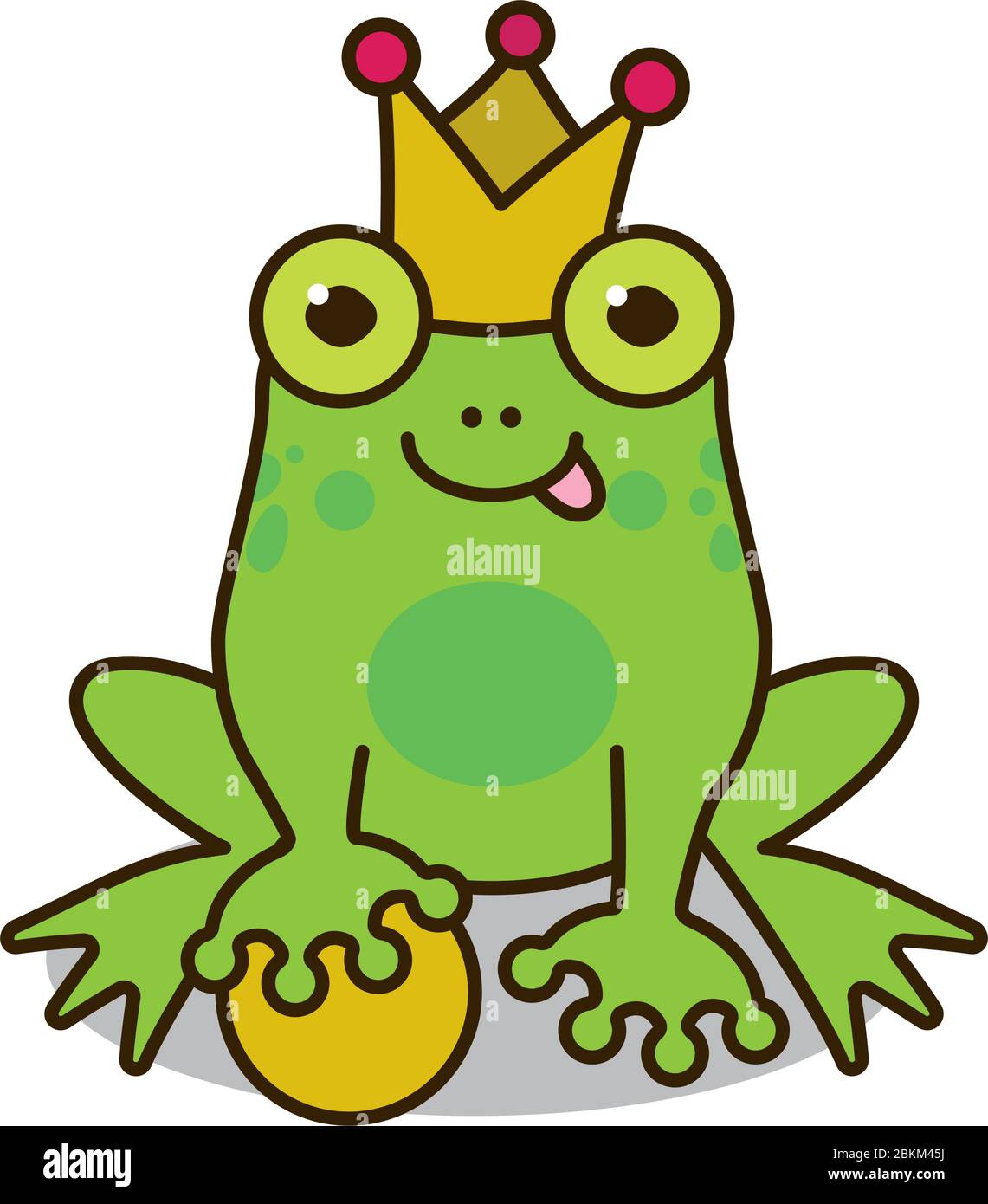Il personaggio della fiaba Frog Prince cartoon isolato illustrazione vettoriale Illustrazione Vettoriale