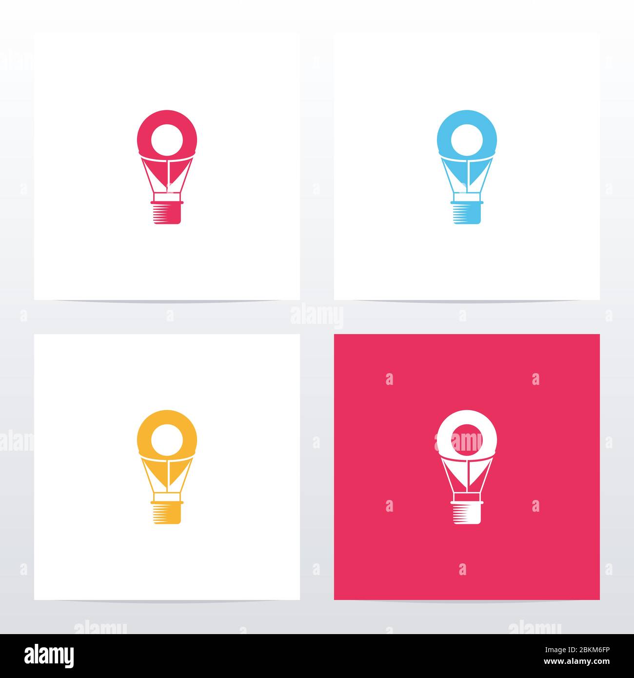 Perno di posizionamento come logo Air Balloon Illustrazione Vettoriale