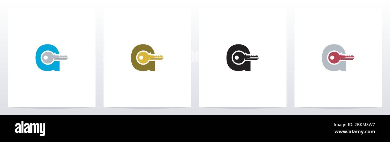 Logo G Key on Letter Illustrazione Vettoriale