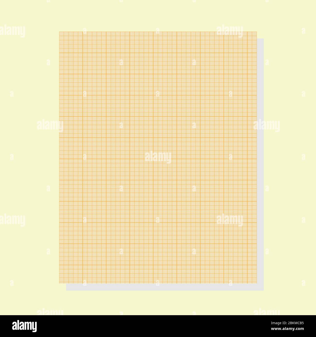Foglio di A4. Carta in formato A4, formato Real millimetrico. La linea Step è di 1 millimetro. Illustrazione Vettoriale