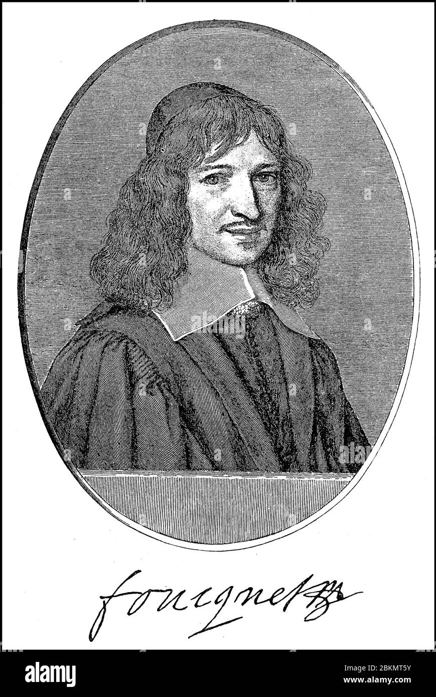 Nicolas Fouquet, 23 febbraio 1615 - 23 marzo 1680, il marchese di Belle Isle, Visconte di Melun e Vaux, era tra i giovani Luigi XIV di Finanza. / Nicolas Fouquet, 23. Febbraio 1615 - 23. März 1680, Marquis von Belle Isle, Vicomte von Melun und von Vaux, war unter dem jungen Ludwig XIV. Finanzminister, Historisch, storico, digitale migliorata riproduzione di un originale del 19 ° secolo / digitale Reproduktion einer Originalvorlage aus dem 19. Jahrhundert, Foto Stock