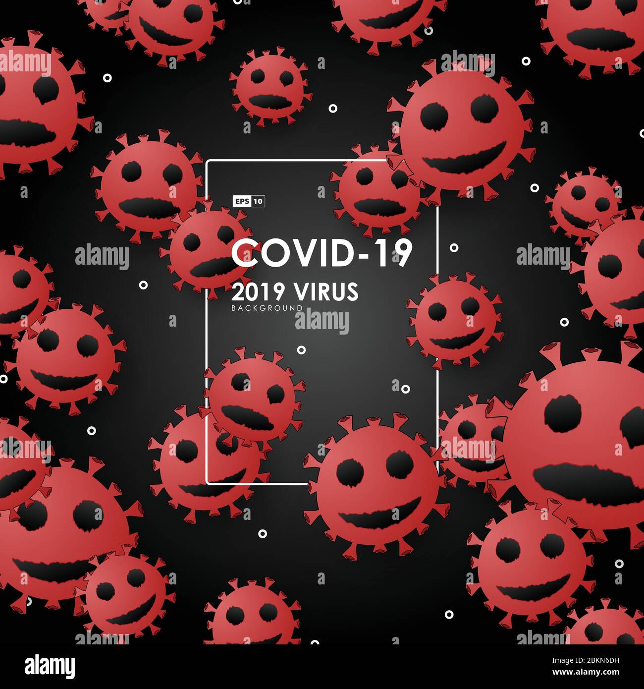 Astratto covid-19 virus spread design rosso su sfondo nero gradiente. Da utilizzare per annunci, poster, copertina, template. Illustrazioni vettori10 Illustrazione Vettoriale
