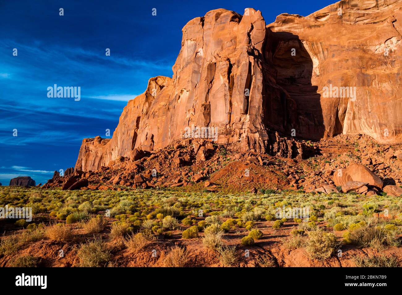 Vista del credo pioggia Dio Mesa, Monument Valley Navajo Nation, Arizona. Foto Stock