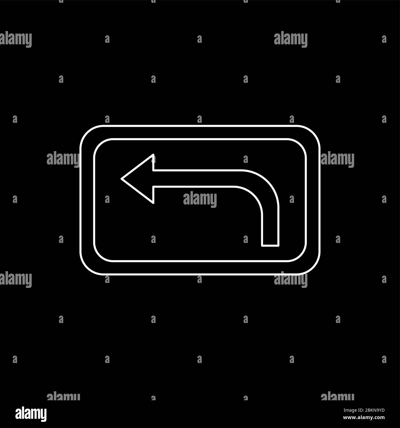 Bella icona della linea di svolta a sinistra Illustrazione Vettoriale