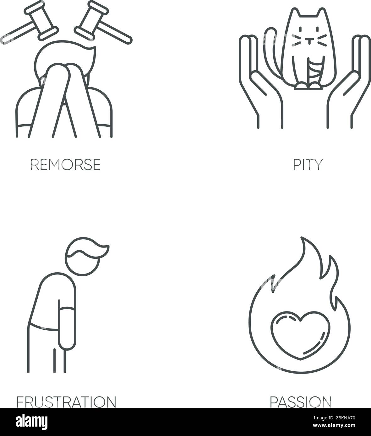 Pixel emozione umana perfetto icone lineari set Illustrazione Vettoriale