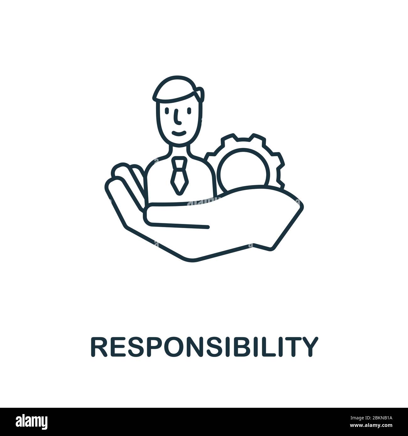 Icona responsabilità della raccolta personalità. Semplice icona di responsabilità della linea per modelli, web design e infografica Illustrazione Vettoriale