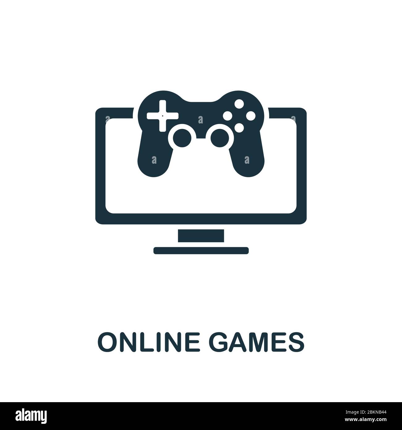 Icona Giochi online dalla collezione di videogiochi. Semplice linea Online Giochi icona per modelli, web design e infografica Illustrazione Vettoriale