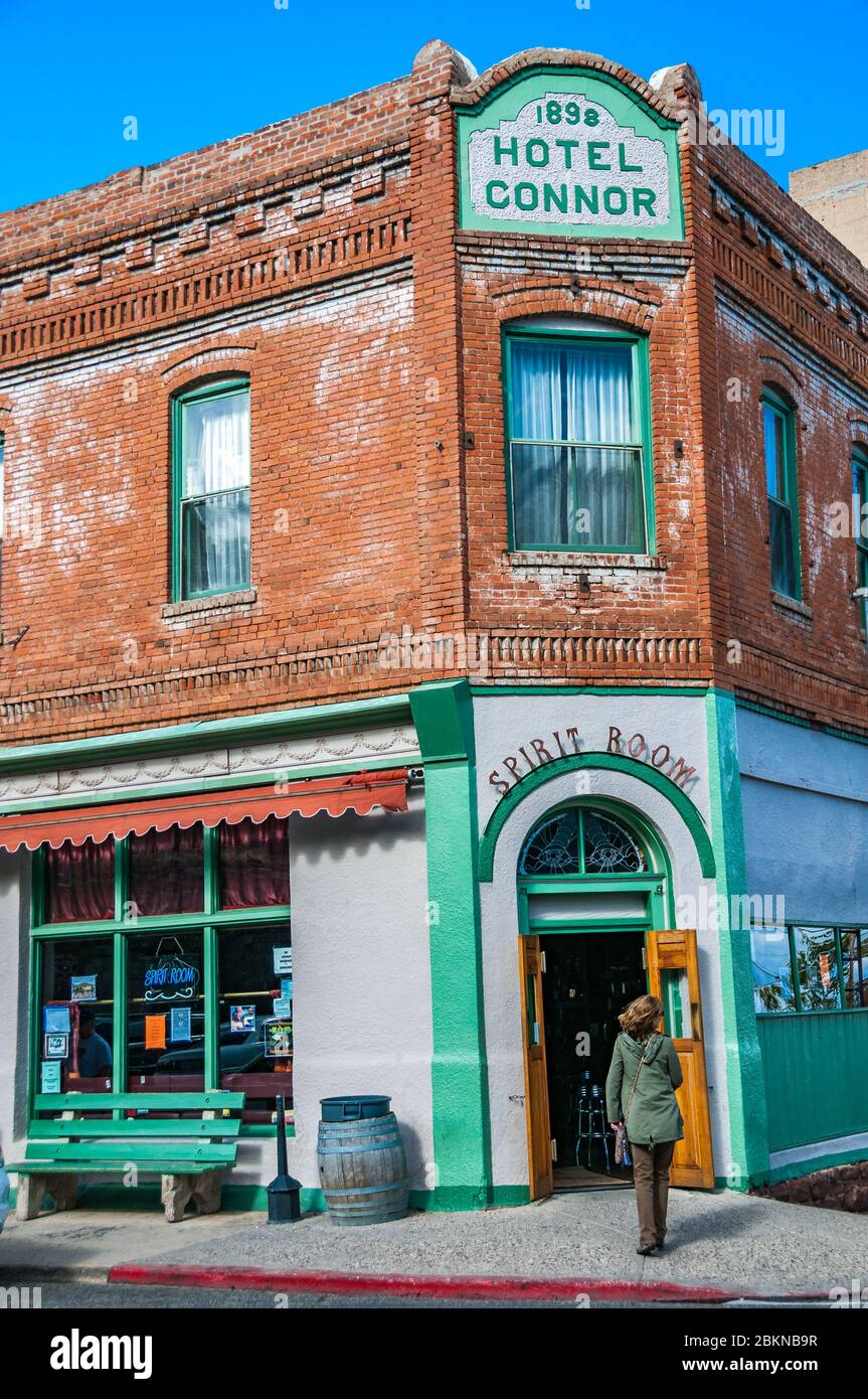 L'Hotel Connor e lo spirito di una camera infestata hotel che risale al 1898, Girolamo, Arizona Foto Stock