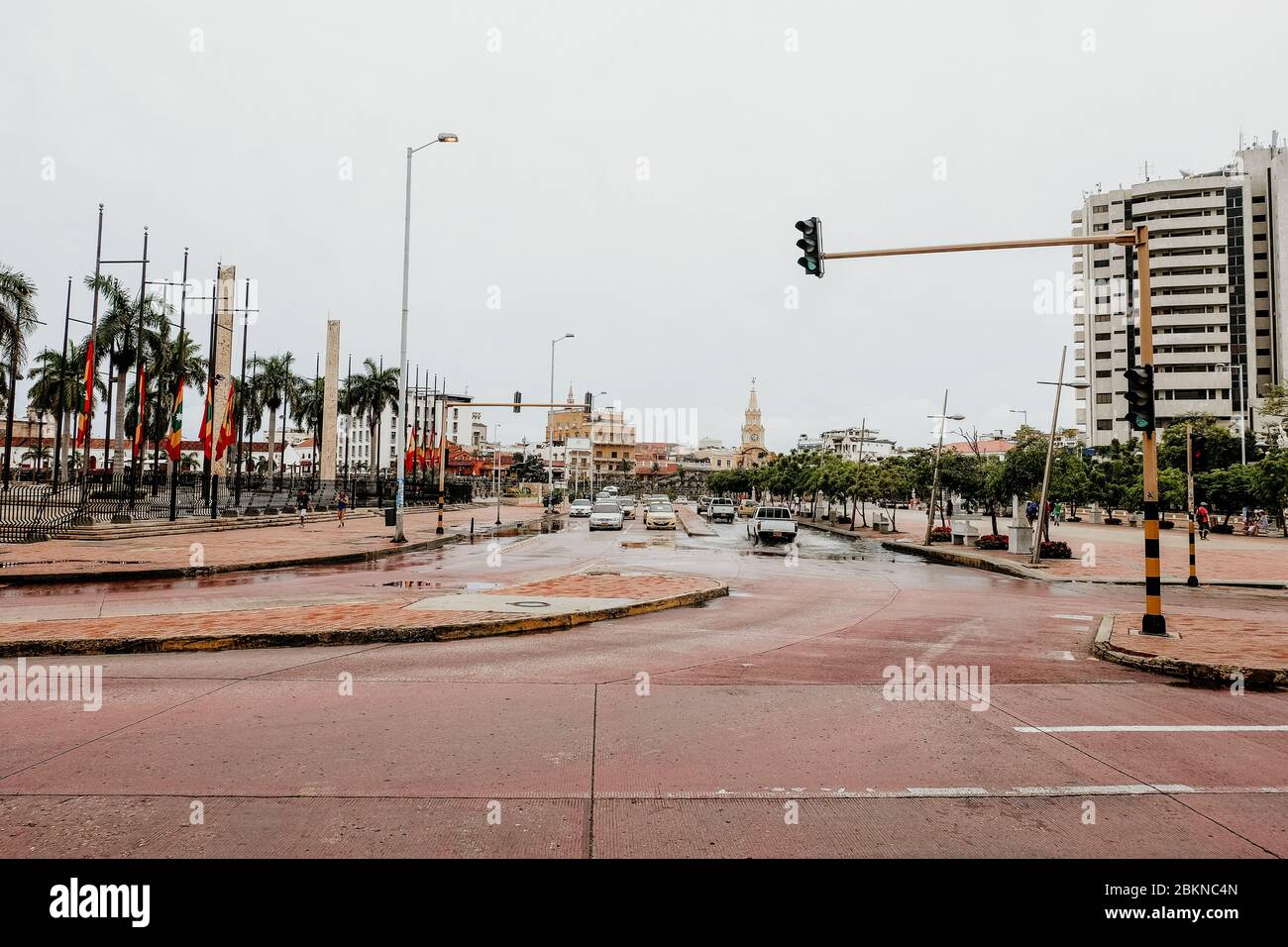 Strada allagata a Barranquila, Colombia Foto Stock