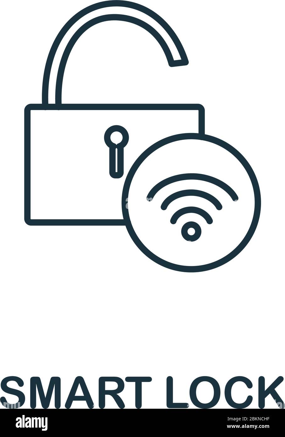 Icona Smart Lock. Simbolo di stile linea dalla collezione di icone immobiliari. Elemento creativo Smart Lock per logo, infografica, ux e ui Illustrazione Vettoriale