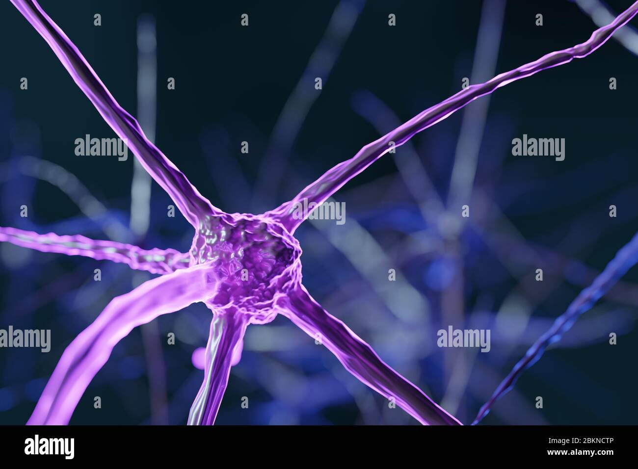 Cellule neurone cervello astratte con nodi di collegamento. Cellule di sinapsi e neuroni che inviano segnali chimici elettrici. Neuroni interconnessi con elettrico Foto Stock
