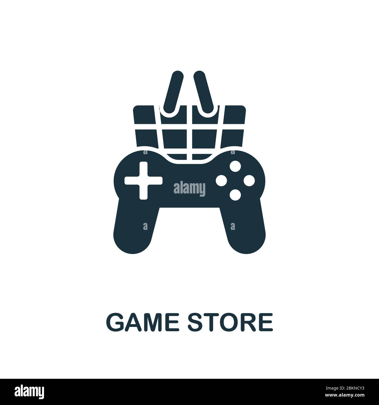 Icona Game Store della raccolta di videogiochi. Semplice linea icona Game Store per modelli, web design e infografica Illustrazione Vettoriale
