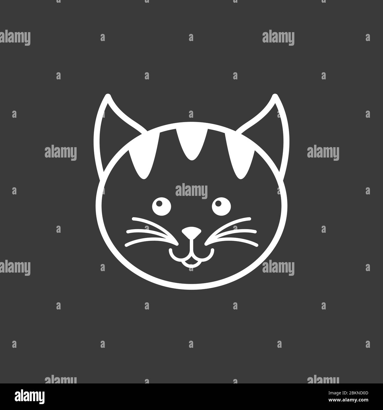 Icona Kitty Vector. Simbolo Cat isolato sullo sfondo Illustrazione Vettoriale