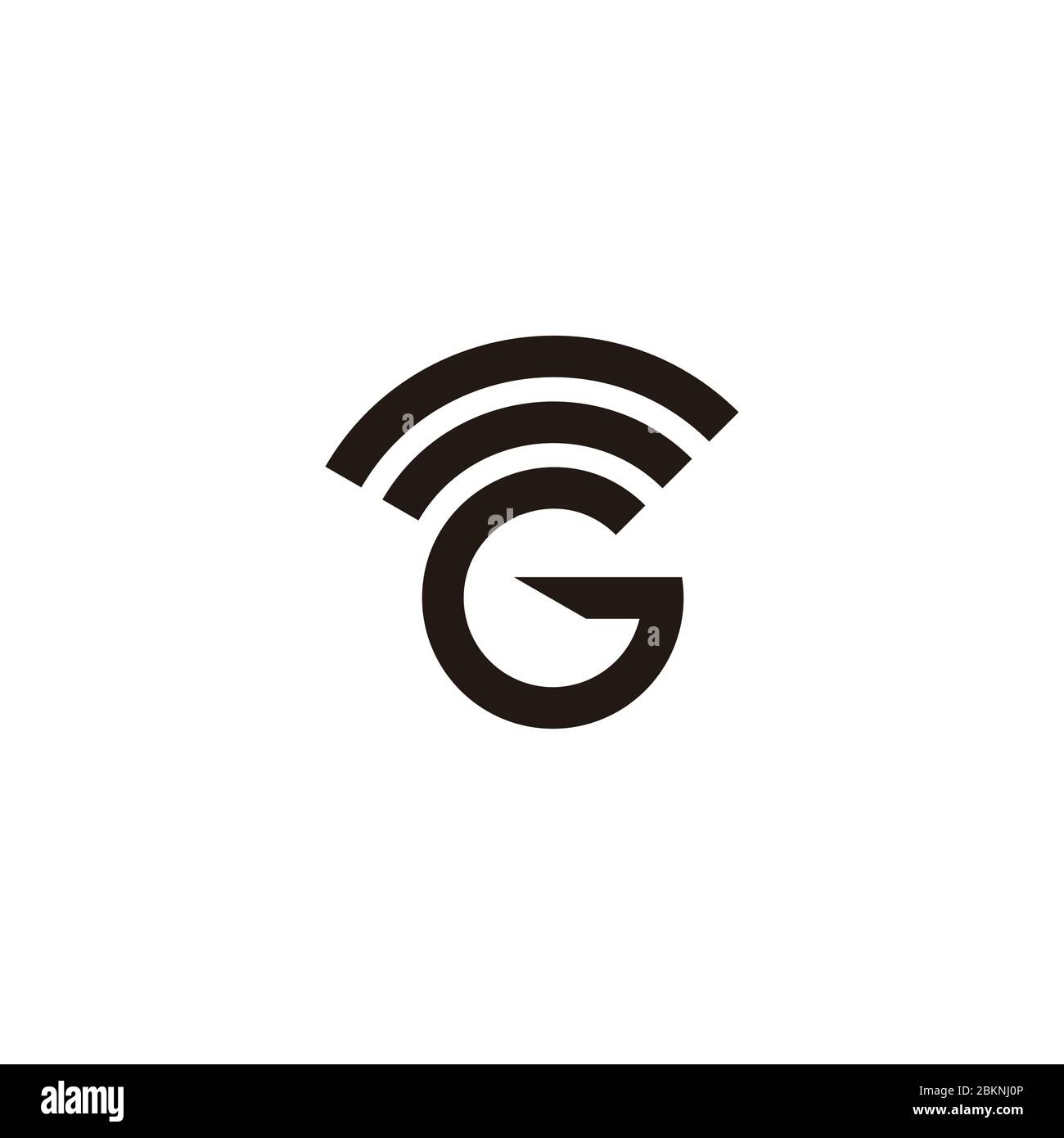 lettera g semplice segno geometrico simbolo simbolo vettore logo Illustrazione Vettoriale
