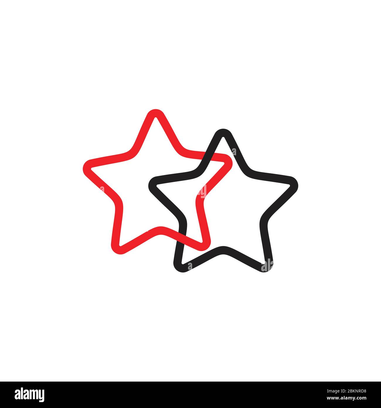 Linea collegati due geometrica stella simbolo vettore logo Illustrazione Vettoriale