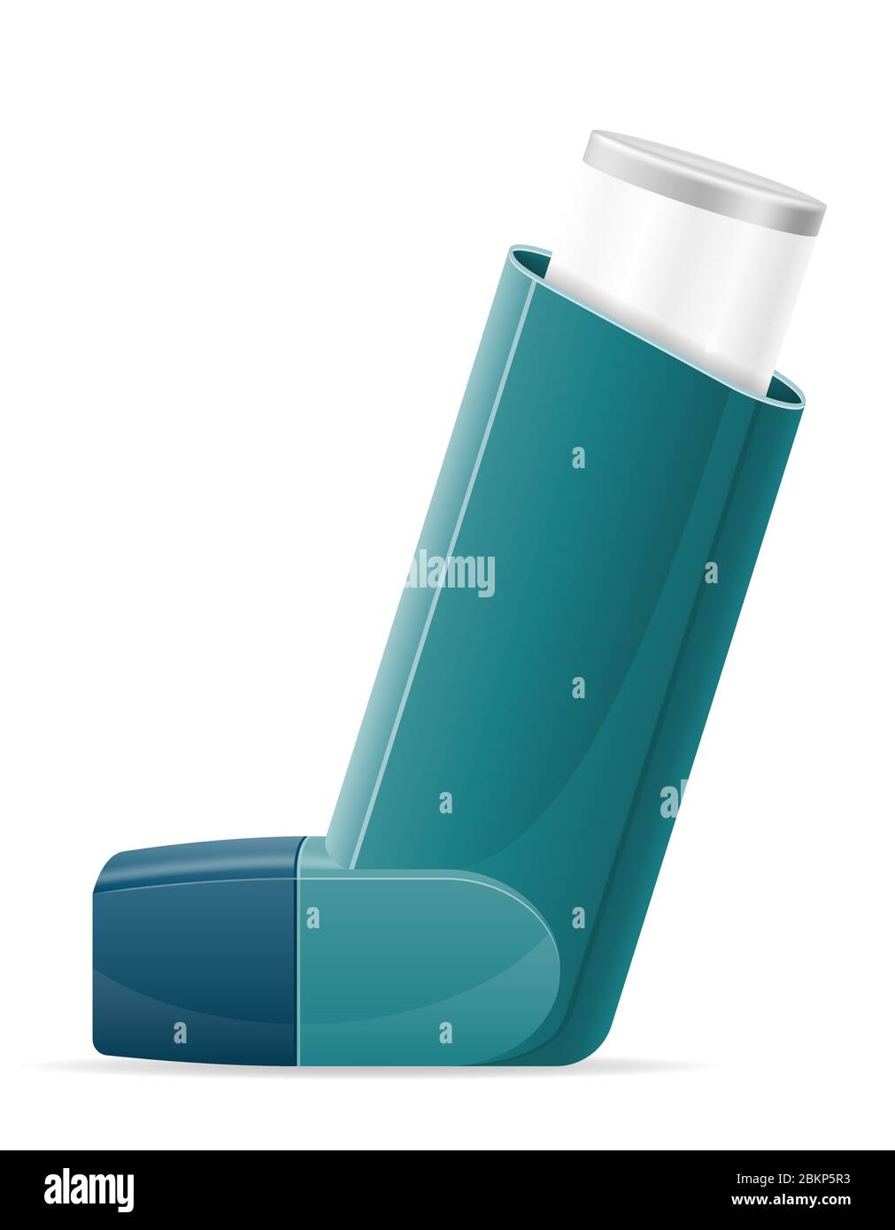 inalatore medico per pazienti con asma e respiro corto nel trattamento e nella prevenzione dell'illustrazione del vettore della malattia isolato su bianco Illustrazione Vettoriale