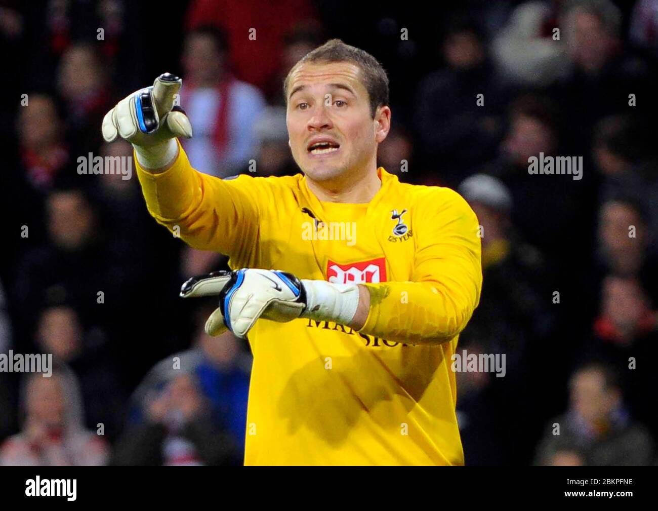 EINDHOVEN, PAESI BASSI. MARZO 12: Paul Robinson (portiere di Spurs). Durante la Coppa UEFA, turno di 16 secondi tra Eindhoven e Tottenham Hotspur Foto Stock