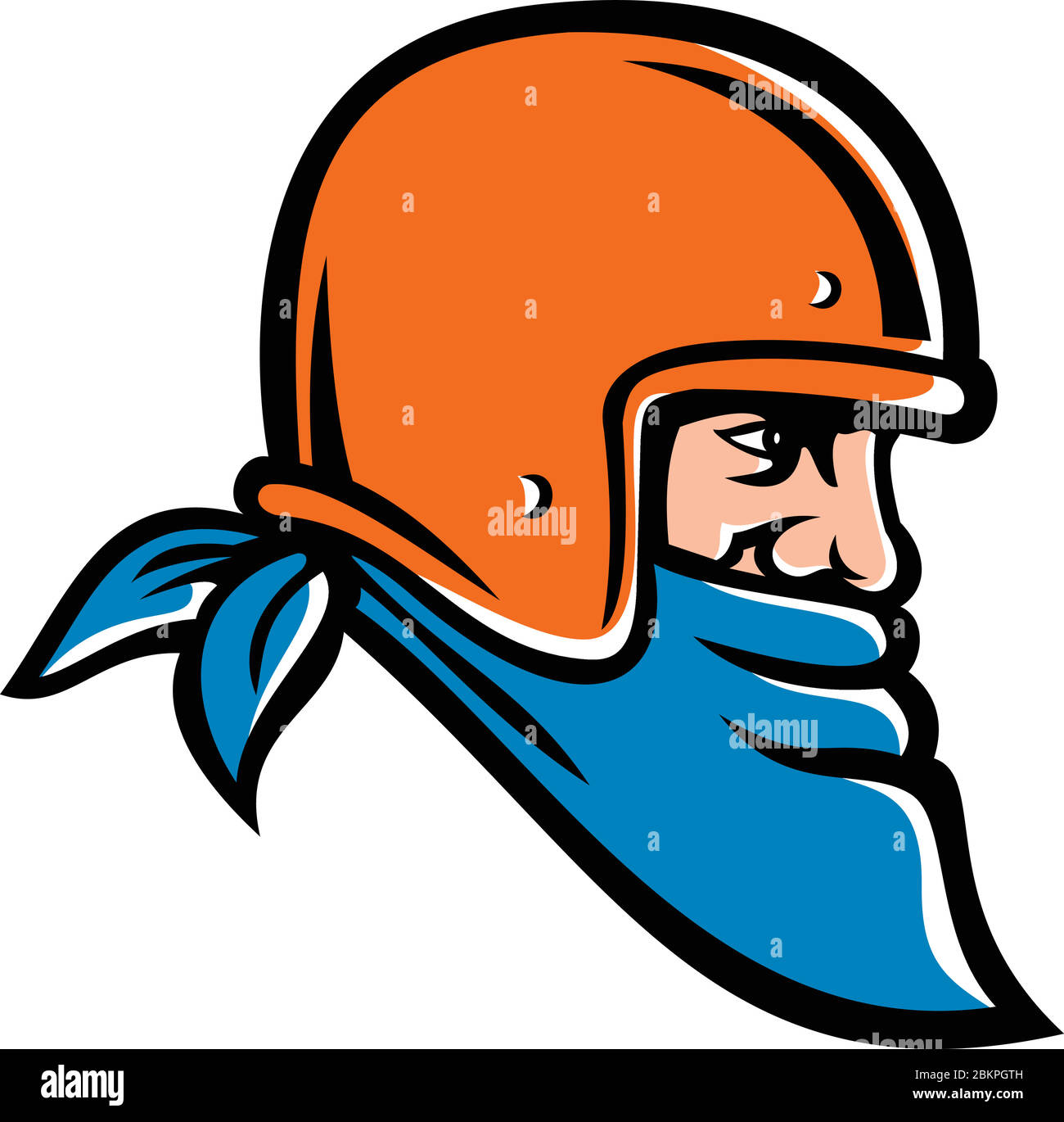 Icona mascotte illustrazione della testa di un bandito, fuorilegge biker  indossare bandana o bandana e casco moto visto da lato su sfondo isolato in  Immagine e Vettoriale - Alamy