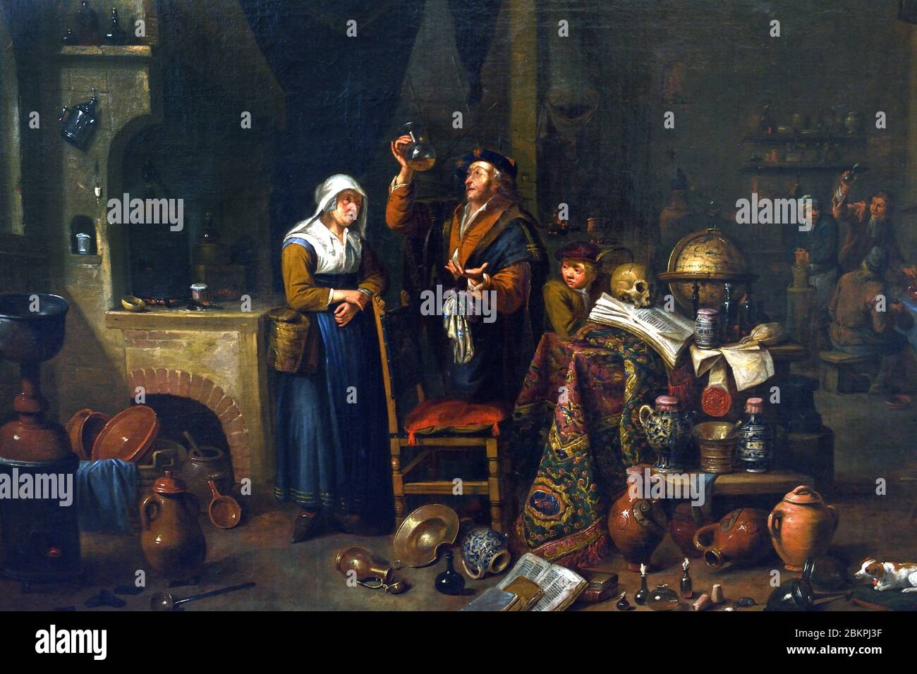 Un alchimista di David II Teniers le Jeune 1610-1690 Belguim belga fiammingo. Foto Stock