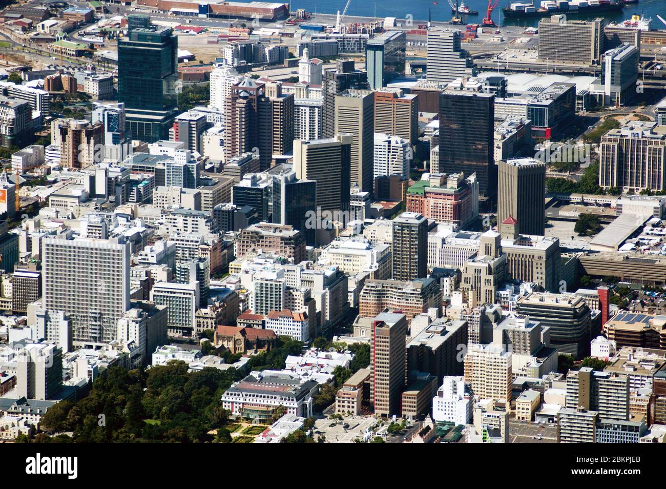 Un'immagine panoramica di una parte della città di Città del Capo Foto Stock