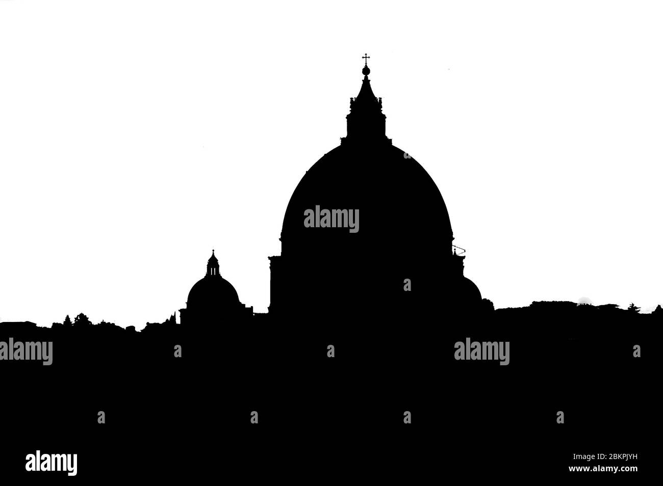 Il Duomo del Vaticano a polvere da lontano. Questa è una versione in bianco e nero Foto Stock