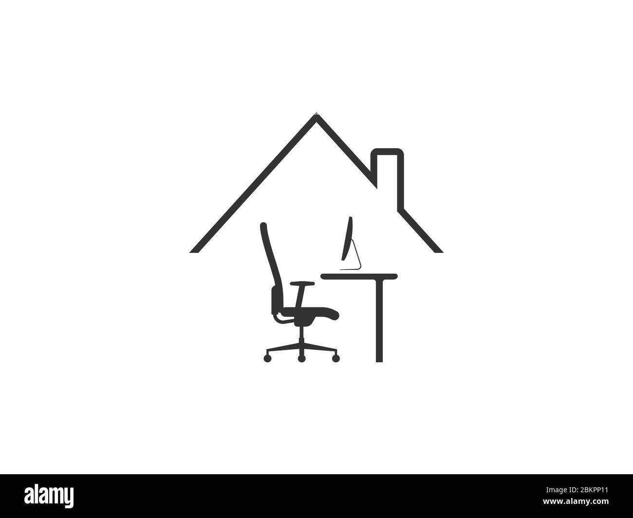 Icona lavoro a casa. Illustrazione vettoriale, design piatto. Illustrazione Vettoriale