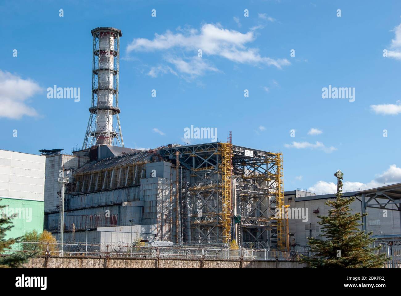 Il reattore numero 4 della centrale nucleare di Chernobyl che Esploso il 26 aprile 1986 Foto Stock