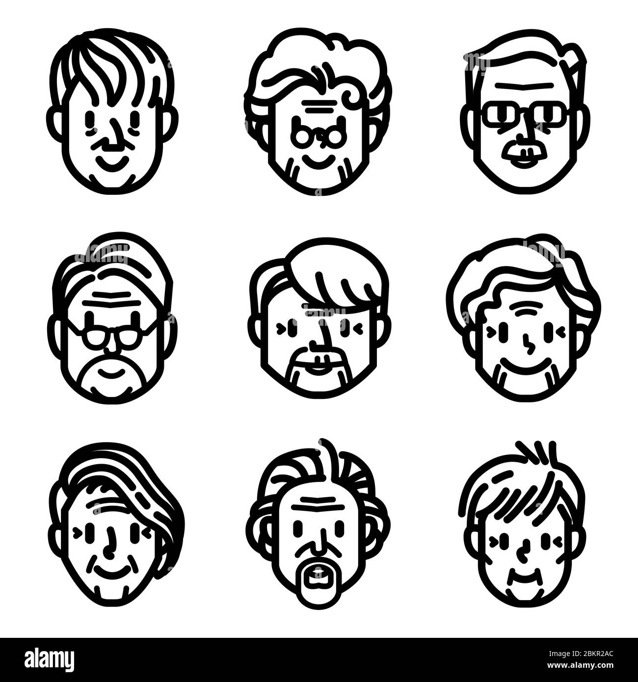 Vettore icona cartoni animati anziani, anziani e anziani Illustrazione Vettoriale