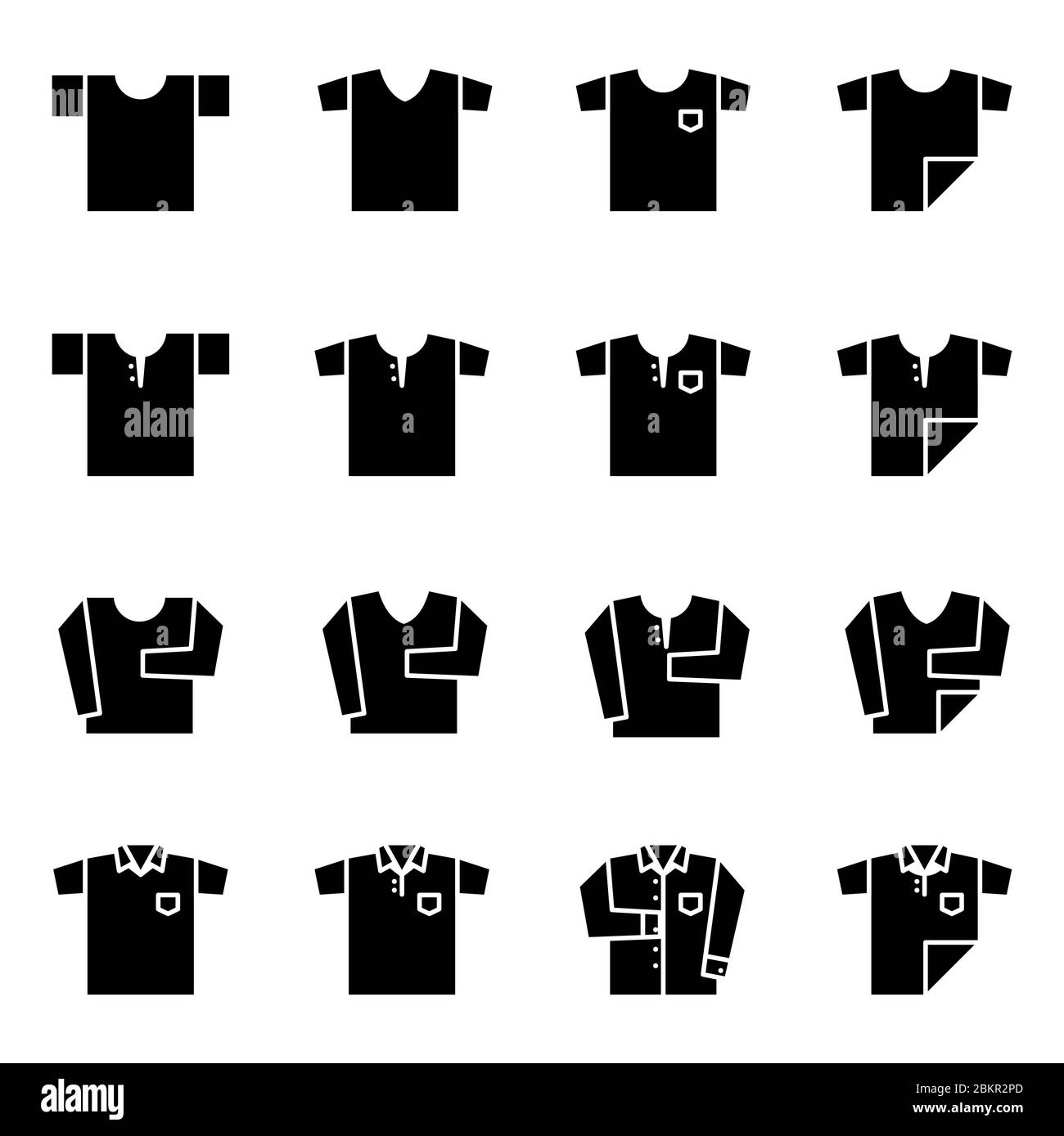 Set icone T shirt - Vector. Stile silhouette. Illustrazione Vettoriale
