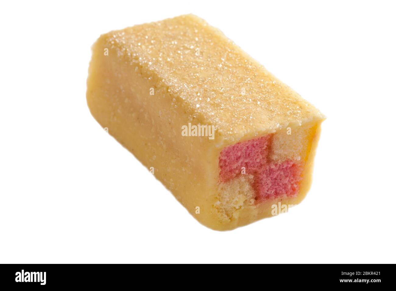 Torta MR Kipling Mini Battenbergs isolata su sfondo bianco - torte estremamente buone Foto Stock