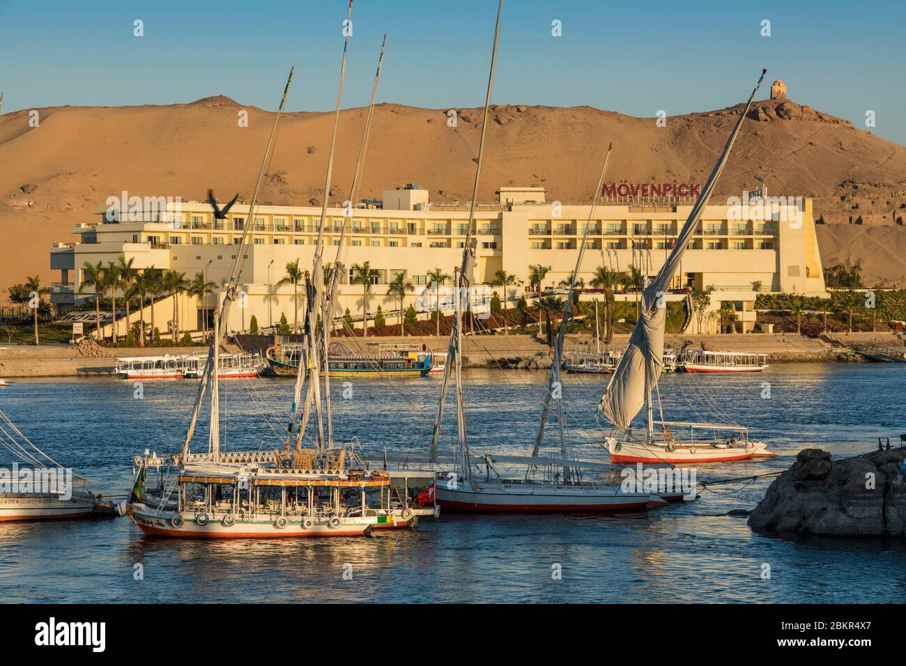 Egitto, Alto Egitto, valle del Nilo, Aswan, il M?venpick Hotel sull'isola di Elefantina Foto Stock