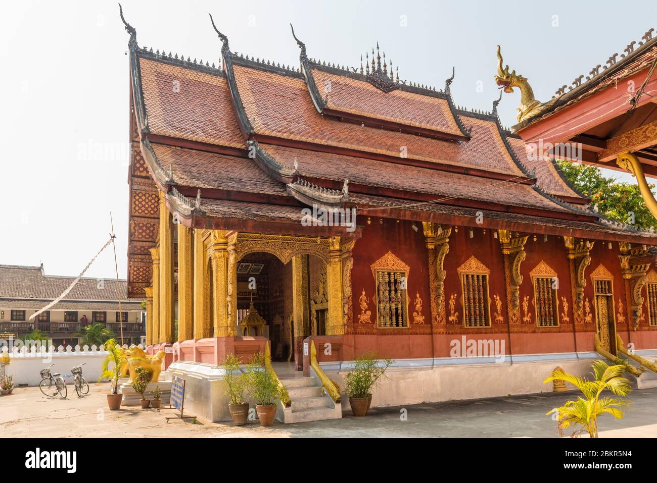 Laos, Luang Prabang città classificato patrimonio mondiale dell'UNESCO, vat sensoukharam tempio Foto Stock