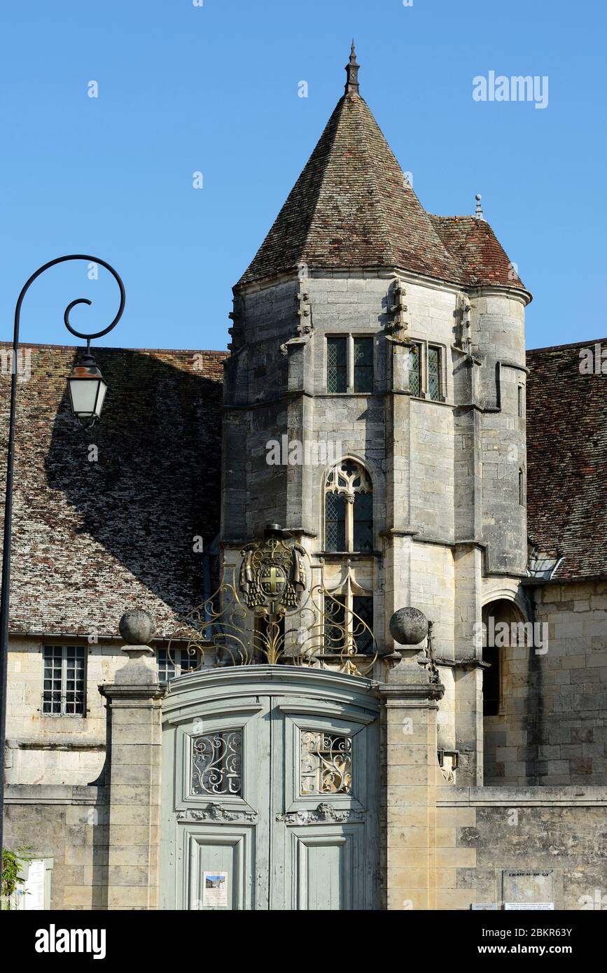 Francia, Haute Saone, Gy, castello del 16 °-18 ° secolo, torre ottagonale del 16 ° secolo Foto Stock