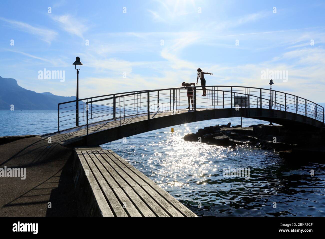 Svizzera, Cantone di Vaud, la Tour de Peliz, Lago di Ginevra Foto Stock
