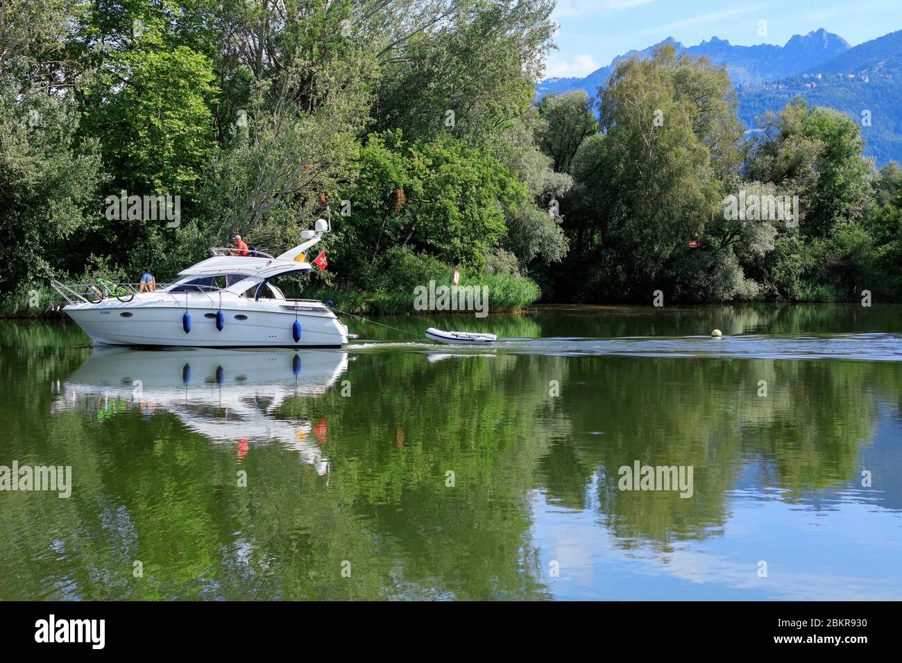 Svizzera, Cantone di Vaud, Noville, Lago di Ginevra, Riserva Grangettes Foto Stock