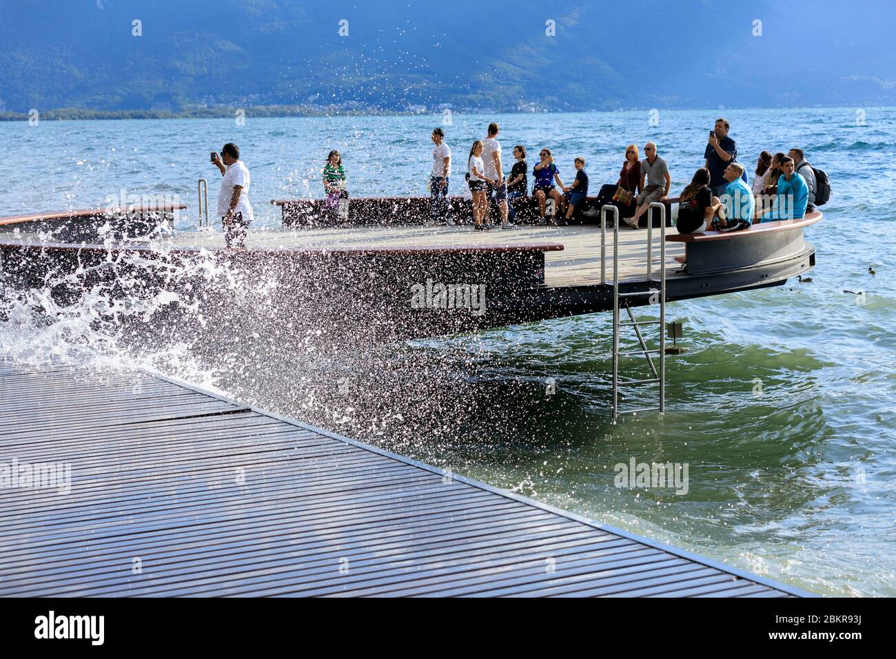 Svizzera, Cantone di Vaud, Montreux, Lago di Ginevra Foto Stock