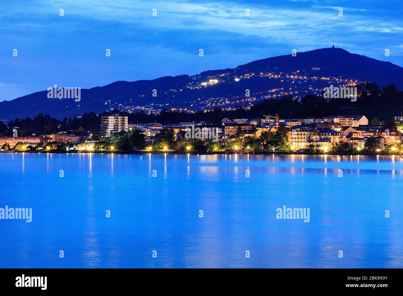 Svizzera, Cantone di Vaud, Montreux, Lago di Ginevra Foto Stock