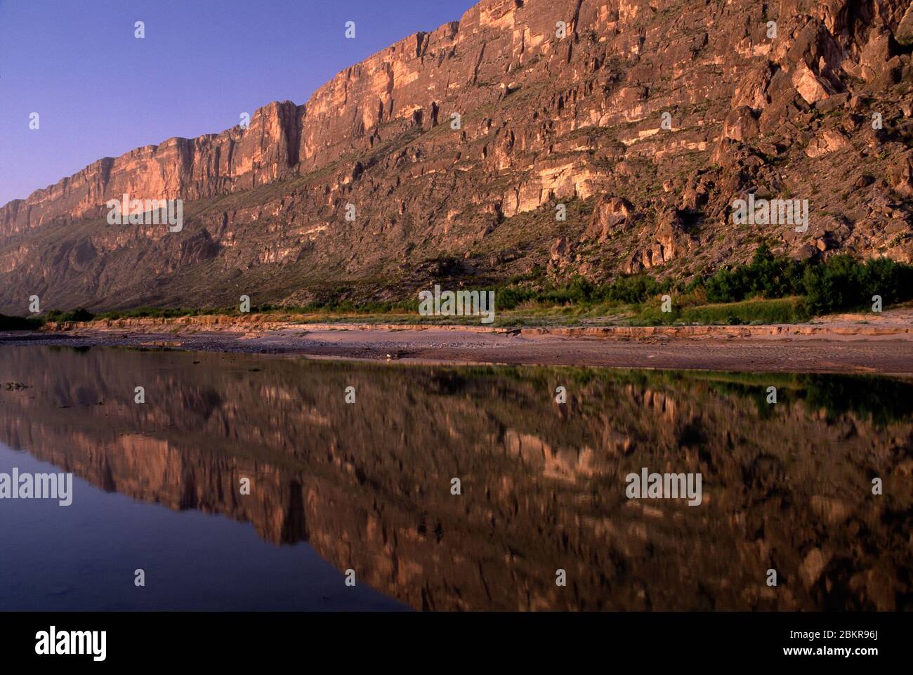 Campo di scarpata del Canyon di Santa Elena sul Rio Grande, nel Big Bend National Park, Texas Foto Stock