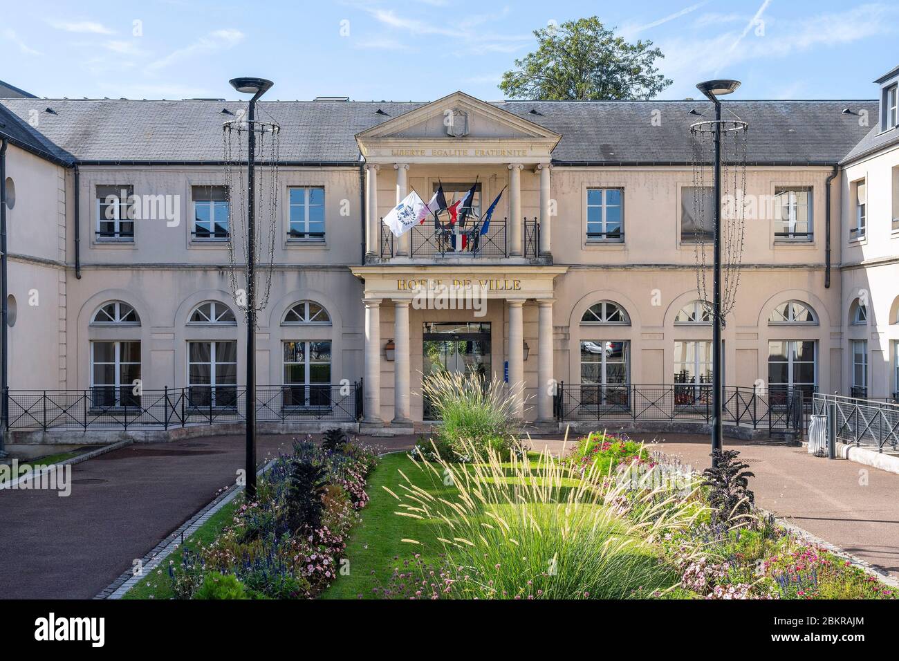 Francia, Seine et Marne, Chelles, cortile del Municipio di Chelles Foto Stock