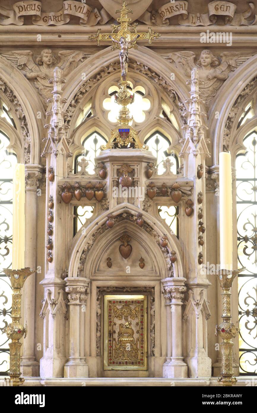 Francia, Haute Vienne, Limoges, Saint Michel des Lions chiesa di stile gotico e costruita tra il XIV e XVI secolo, tabernacolo Foto Stock