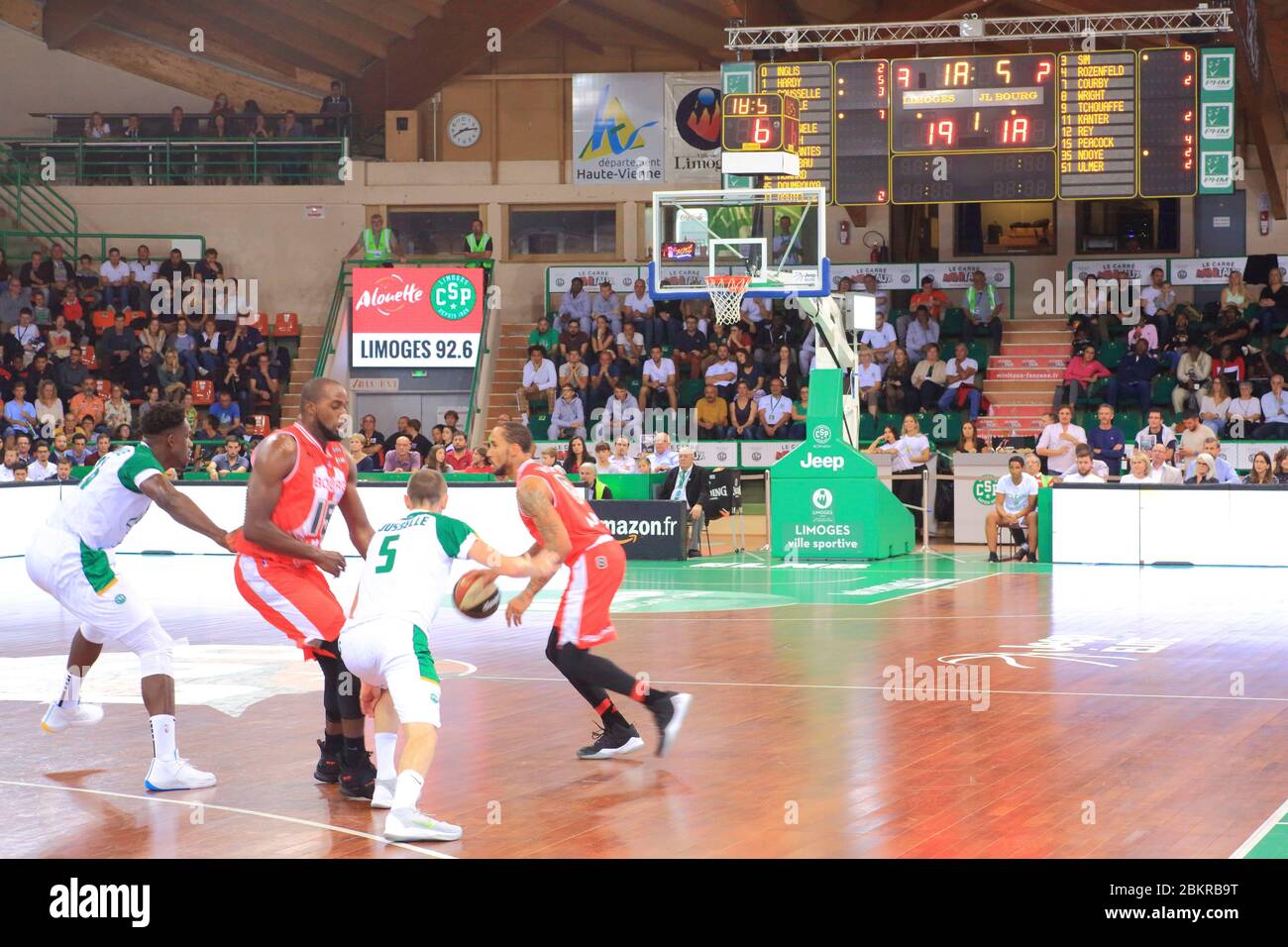 Francia, Haute Vienne, Limoges, Beaublanc palazzo sportivo, partita di basket tra Limoges CSP e JL Bourg Foto Stock