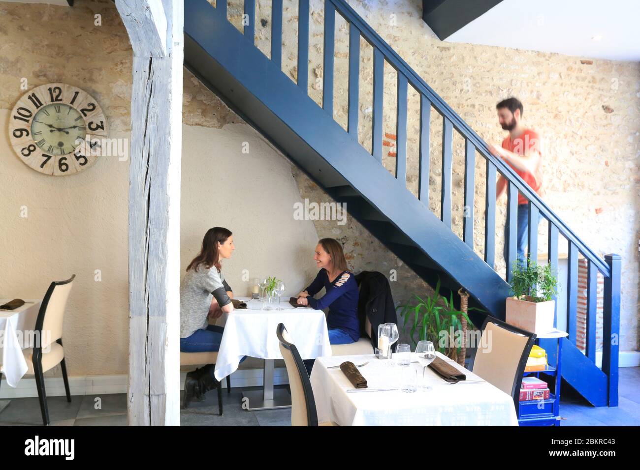 Francia, Loiret, Orleans, ristorante francese l'Ardoise Foto Stock