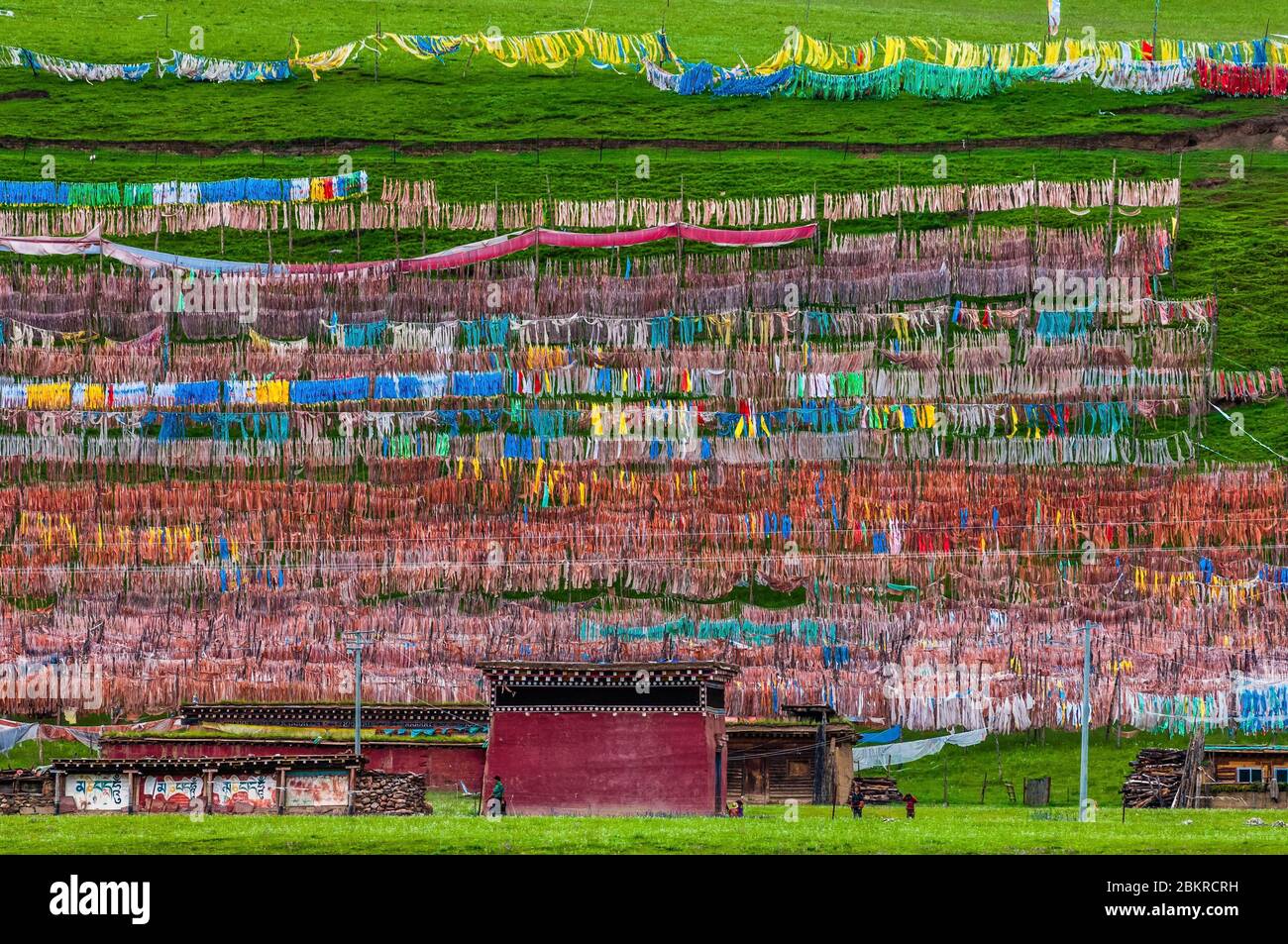 Cina, Tibet orientale, o Kham, Gole di Gearong, Nunnery Sirin Kar Foto Stock