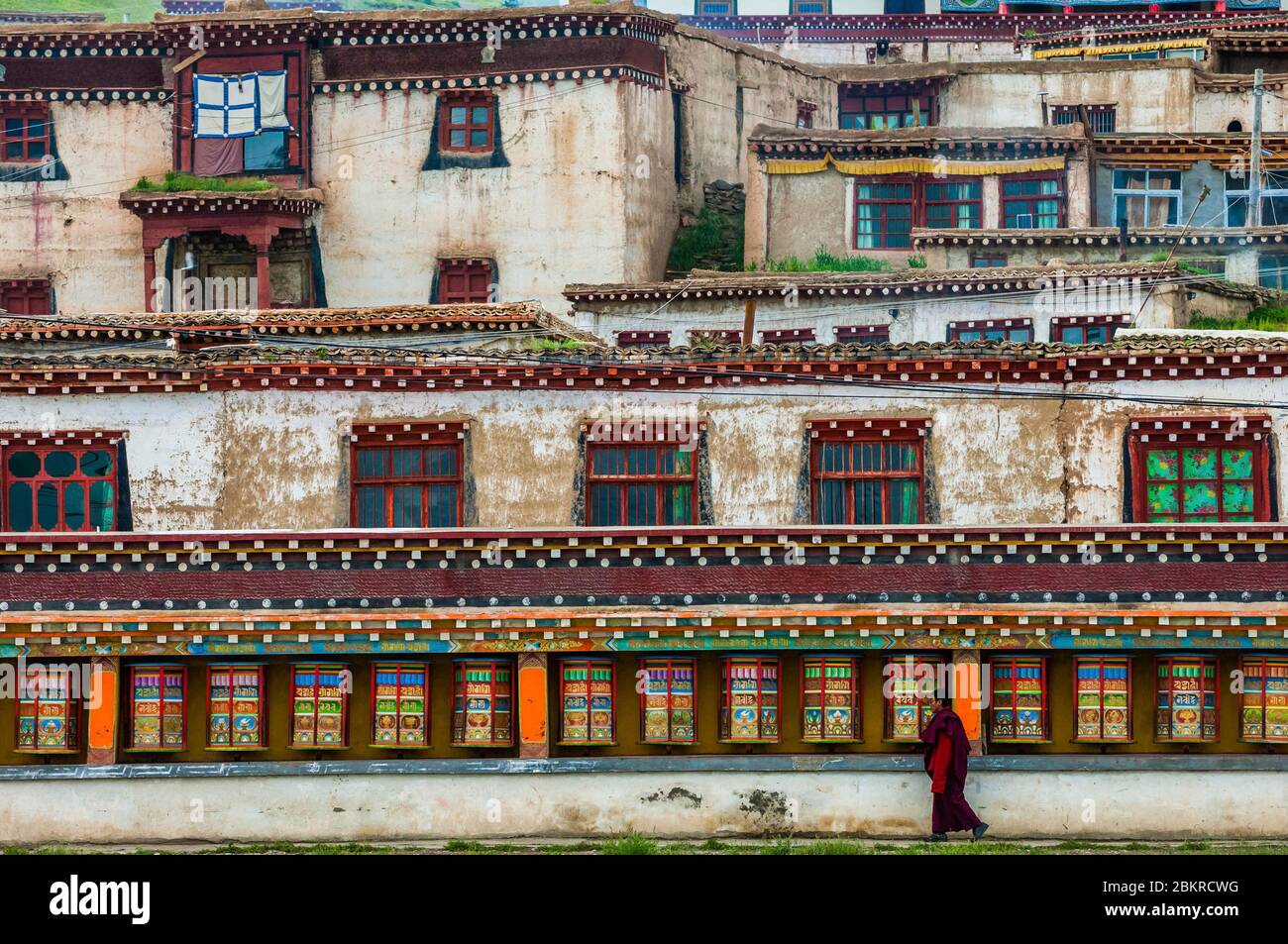 Cina, Tibet orientale, o Kham, Sichuan, monastero di Sersh?l Foto Stock